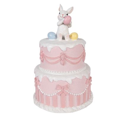Clayre & Eef Dekorationsfigur Kuchen Ø 18x28 cm Weiß Kunststoff (Gr. Ø 18x28 cm)