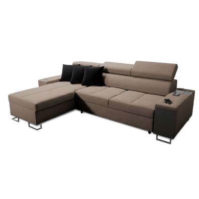 Best For Home Ecksofa Anita I Maxi Schlafsofa mit USB, Steckdose & Bettfunktion