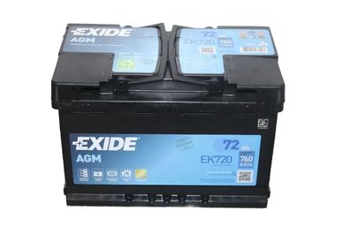 Exide EK720 AGM Autobatterie 12V 72Ah EN760A START-STOP Starterbatterie