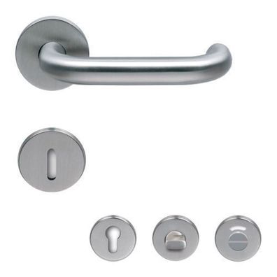 Normbau EST 41 Türgriff Rosettengarnitur Edelstahl matt Türklinke