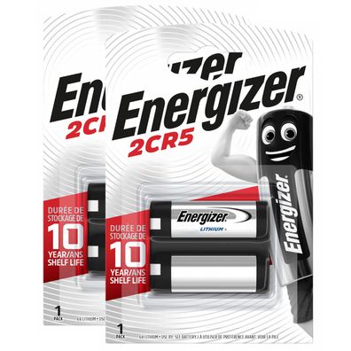 2x Energizer 2CR5 DL245 2CR5M Lithium Power Photo Batterie 6V im Blister
