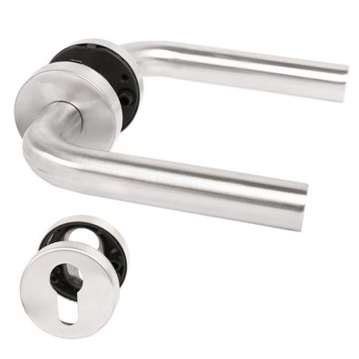 Türgriff aus Edelstahl Türklinke Modell Sabina Türbeschlag Profilzylinder Rosette