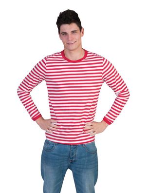 Ringelshirt Erwachsene rot-weiß