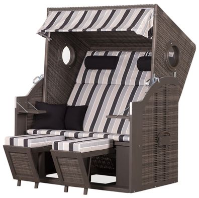 Strandkorb deVries PURE® Wave XL - PE grey - Dessin 435