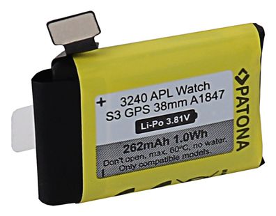 PATONA Smartwatch-Akku für Apple Watch Serie 3 GPS 38mm A1847