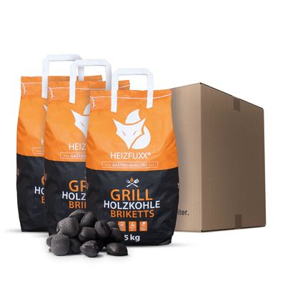 Heizfuxx Grillbriketts 5kg x 3 Sack 15kg