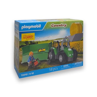 Playmobil 72010 Country Traktor mit Anhänger Bäuerin Farmerin Trecker Anhänger