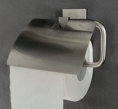 Mezzo Tec Papierrollenhalter mit Deckel (403113) Metall matt gebürstet