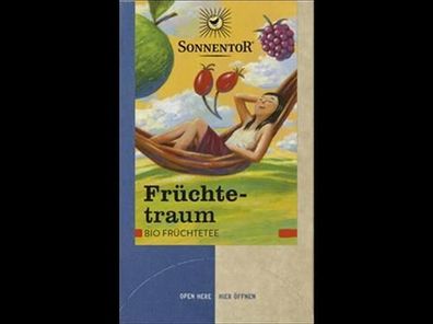 Sonnentor 3x Früchtetraum Tee, Doppelkammerbeutel 45g