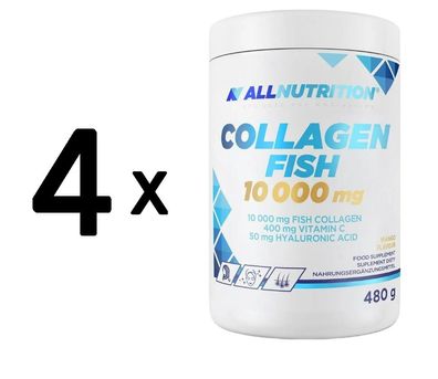 4 x Allnutrition Collagen Fish, 10000mg (Mango) - 480g