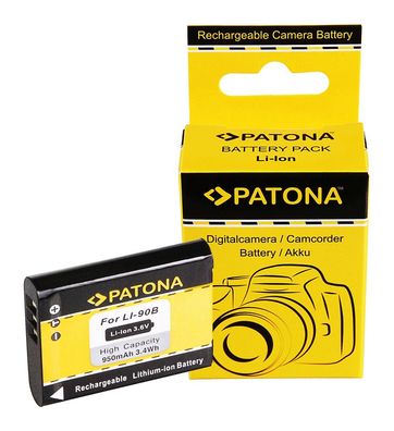 PATONA Akku für Olympus Li-90b Tough TG1 TG-1 – 3,6 Volt 950 mAh