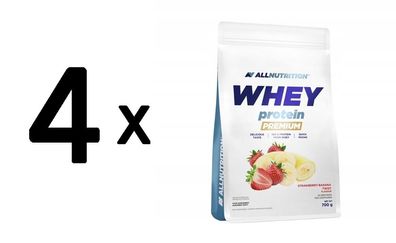 4 x Allnutrition Whey Protein Premium, Strawberry Banana Twist - 700g