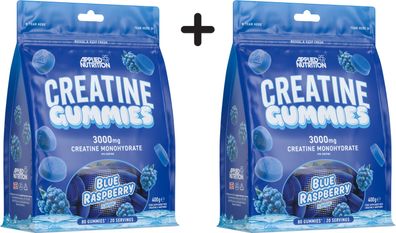 2 x Applied Nutrition Creatine Gummies, Blue Raspberry - 80 gummies