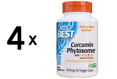 4 x Doctors Best Curcumin Phytosome with Meriva - 60 vcaps
