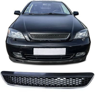 Kühlergrill OPC Wabendesign Schwarz Chrom passend für Opel Astra G 1997-2004