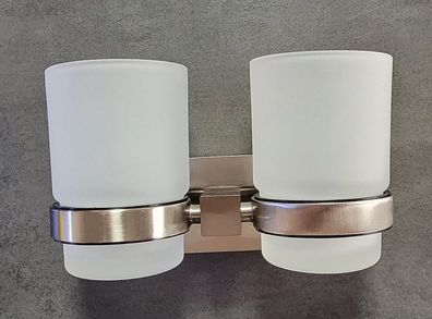 Mezzo Tec Doppel-Becherhalter (403108) Metall matt gebürstet Reduziert