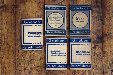 5x Grieben Reiseführer München Wien Gardasee Bodensee Berchtesgaden Antik Alt