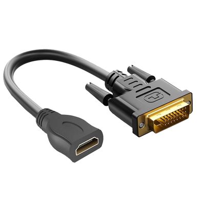 B93 DVI zu HDMI Adapter DVI-D (24 + 1) Stecker auf HDMI Buchse 4K 1080P Full HD 3D