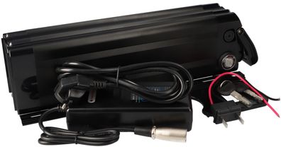 E-Bike Akku Maratron XH370 Silver Fish mit Halterung und Ladegerät - 37V 12Ah