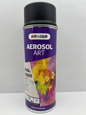 DUPLI COLOR Aerosol Art Lackspray RAL 9005 Tiefschwarz matt Schwarz 400ml
