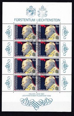 Liechtenstein gestempelt Kleinbogen MiNr. 830 Johannes Paul II