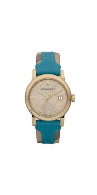 Burberry The City Damenuhr gold türkis