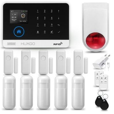 Alarmanlage fürs Haus Set mit Sirene, 5x Bewegungssensor, 5x Fensteralarm HXA003 2G