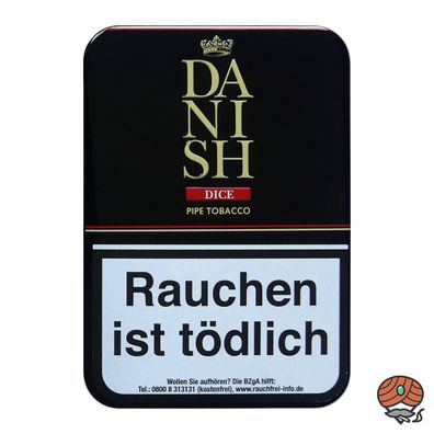 DANISH DICE Pfeifentabak 100g Metall-Dose, Mandarine- Benediktiner Brandy Aroma