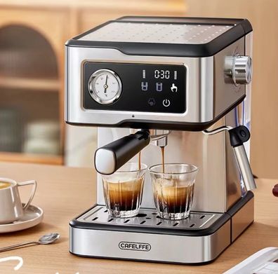 Cafelffe MK-901 Espressomaschine mit Milchaufschäumer 950 W 20 Bar Pumpe Touchscreen