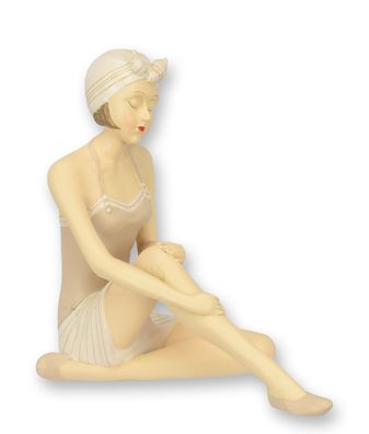 Figur Dame im Sommer Kunstharz Replikat Retro Design Dekoration