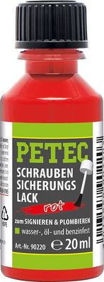 Petec Schraubensicherungslack rot Pinselflasche