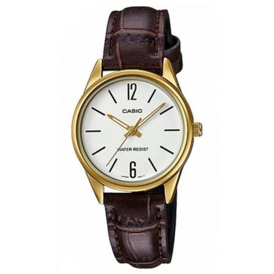 Casio #LTP-V005GL-7B Women's Standard Gold Tone Leather Band Analog Dress Watch