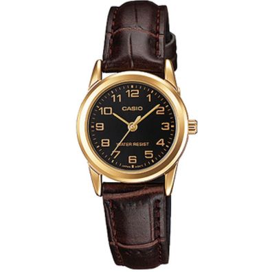 Casio Damen Analog Quarz Uhr mit Leder Armband LTP-V001GL-1