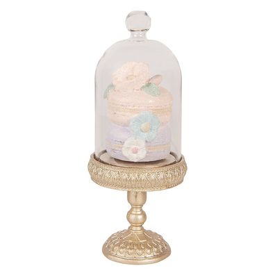 Clayre & Eef Dekorationsfigur Macarons Ø 7x17 cm Goldfarbig Kunststoff