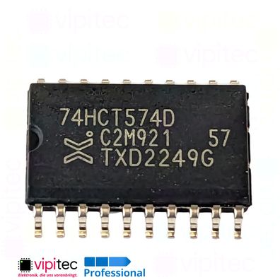 74HCT574 D-Flip-Flop, 8-fach, Tri-State | SMD SO-20 5V TTL 125°C