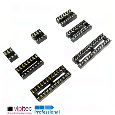 IC Sockel 7,62mm DIP 6 8 14 16 18 20 24 28 Pin DIL Chip Fassung Halter Socket