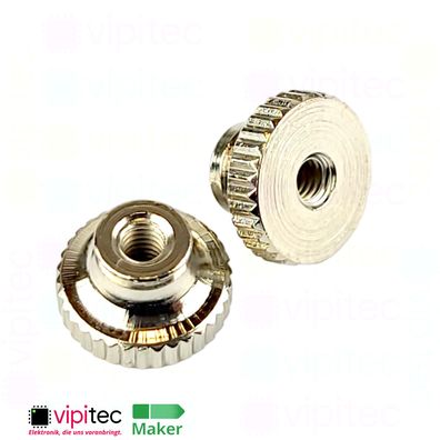 M2,5 Rändelmutter mit Kragen Edelstahl Blank 2.5 Daumenmutter Hohe Form M2.5