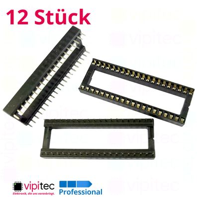 12x DIP40-W IC Sockel 15,24 mm Weit DIL40 Chip Socket Fassung Halter 40-Pin 2x20