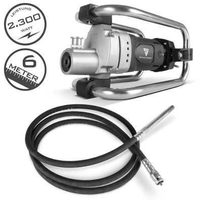 Stahlwerk BR-2300 ST Betonverdichter Set 2.300 Watt mit 4.000 U/min Betonrüttler