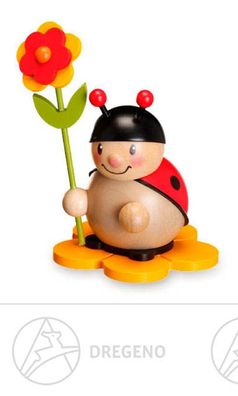 Zubehör Vario Tischleuchter Marienkäfer mit Blüte farbig Höhe = 9cm NEU