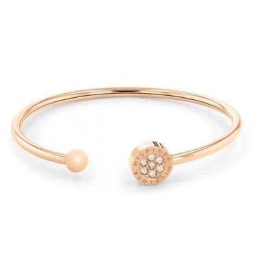 Pevný pozlacený náramek s krystaly 2780578