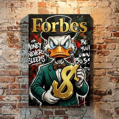 Dagobert Wandbild Forbes Business Kunst. Acrylglas, Leinwand, Poster, Pop Art