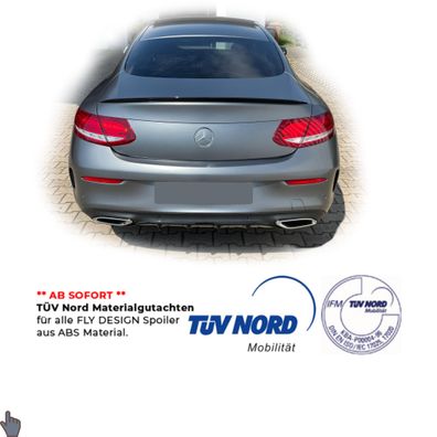 Neu Spoilerlippe für Mercedes C205 C KLASSE COUPÉ spoiler ABS tuning Schwarz Glanz