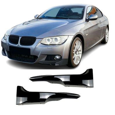 Frontflaps passend für BMW E92 E93 LCI Facelift, Schwarz GLANZ, aus ABS Frontspoiler