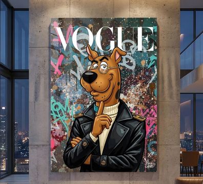 Pop Art Scooby Doo Wandbild mode Kunst. Acrylglas, Leinwand, Poster deko