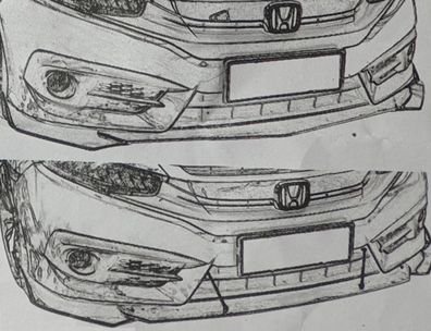 Frontspoiler front splitter vorne V typ Schwert flap agressive tuning für Panoz