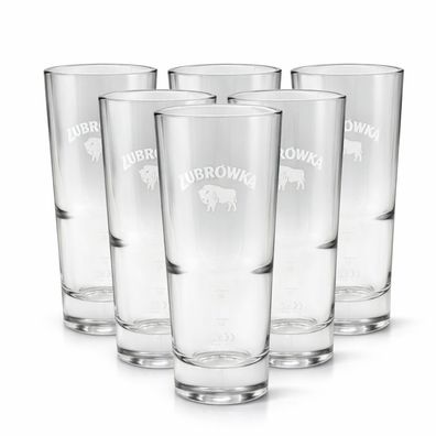ubrówka Longdrinkgläser – 6er Set | Original Markengläser mit weißem Logo | 2