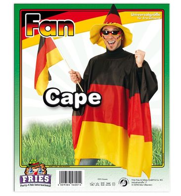 narrenwelt FAN Deutschland Fan Cape Deuschland Fan Poncho Fußball Erwachsene Accesso