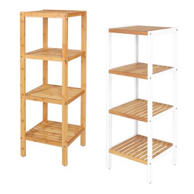 belviona Badezimmerregal mit 4 Ablageflächen, 33x33x98 cm, verschiedene