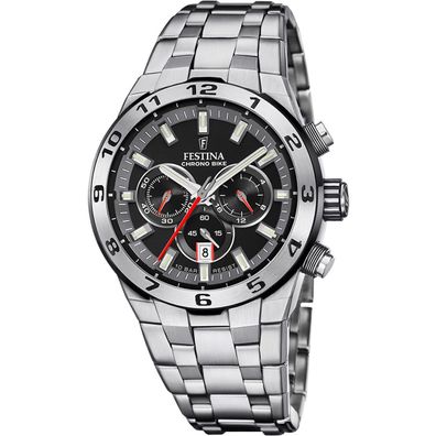 Festina Uhr für Herren F20670/6 Chrono Bike, Edelstahl, Schwarz